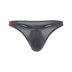 String homme gris ajouré à double bande