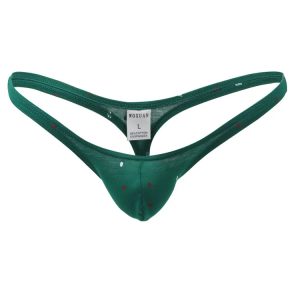 String homme coton vert à point colorés