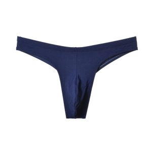 String homme bleu foncé coton invisible ultra-léger